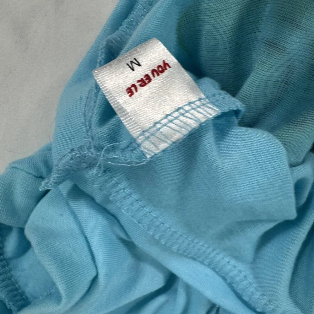 What's for Dinner Light Blue Dog T-Shirt Size M Funny Pet Tee Small Breed